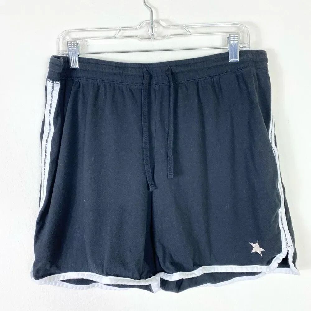 Avenue Black & White Side Striped Athletic Gym Shorts Size 14/16